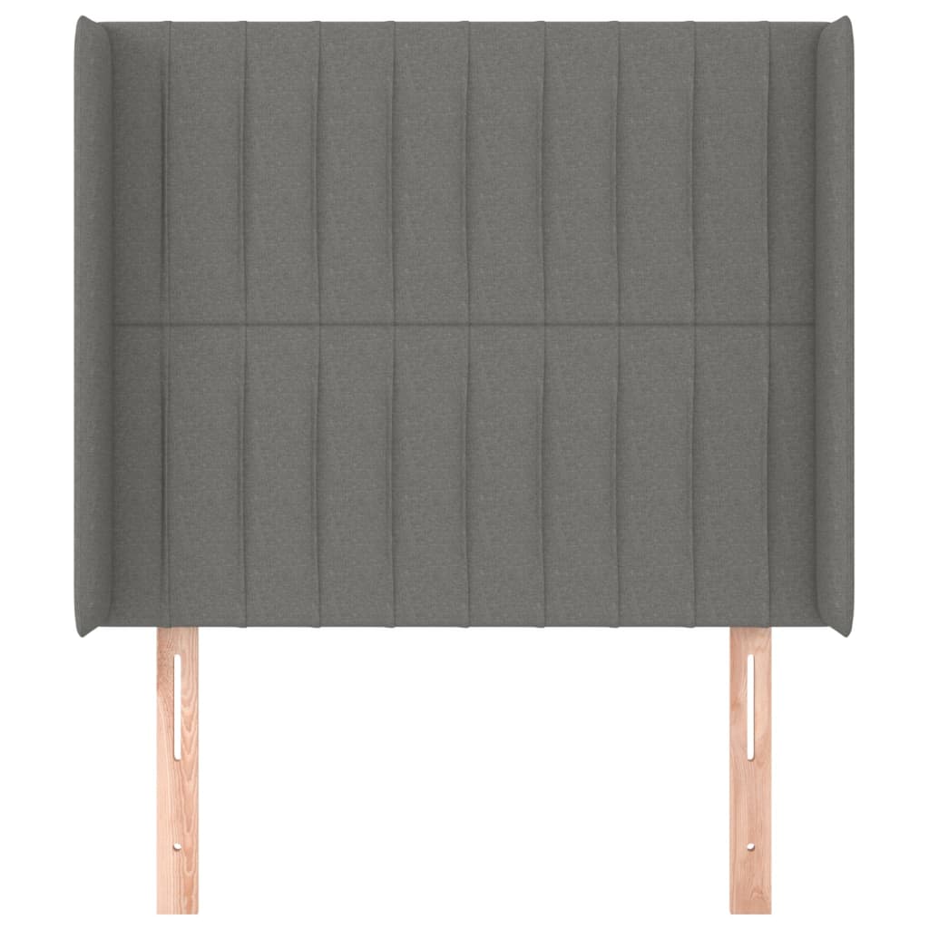 Uzglavlje s ušima tamnosivo 103x16x118/128 cm od tkanine