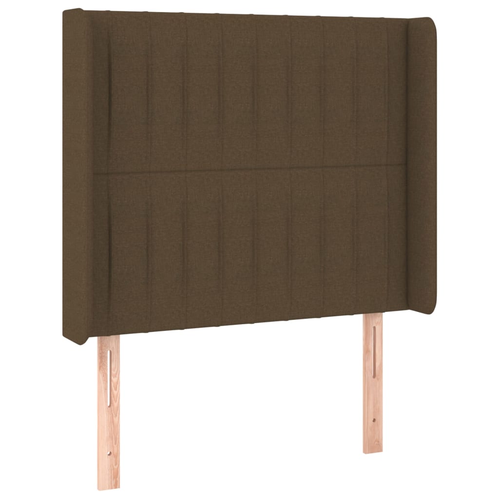 Uzglavlje s ušima tamnosmeđe 103x16x118/128 cm od tkanine