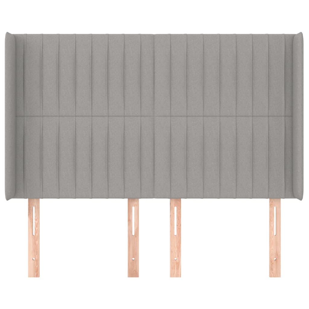Uzglavlje s ušima svjetlosivo 147x16x118/128 cm od tkanine