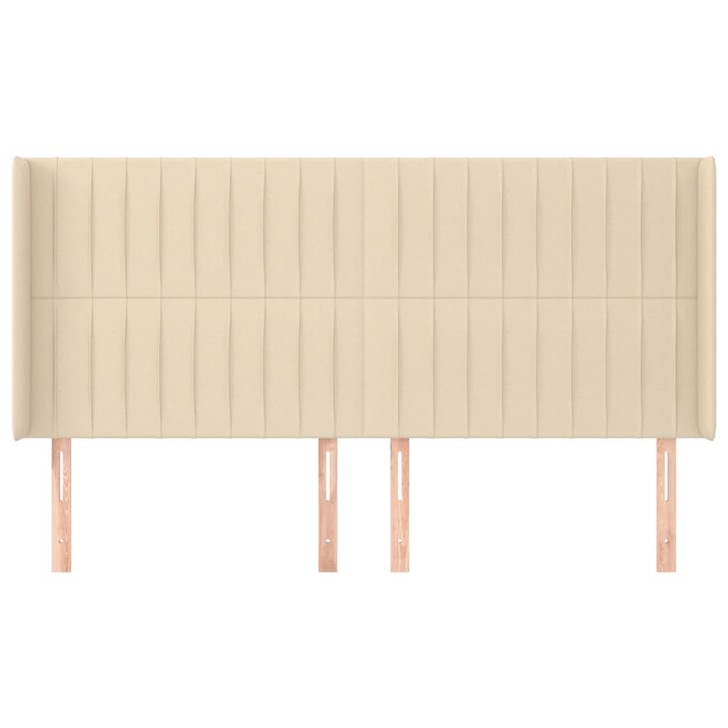 Uzglavlje s ušima krem 163x16x118/128 cm od tkanine