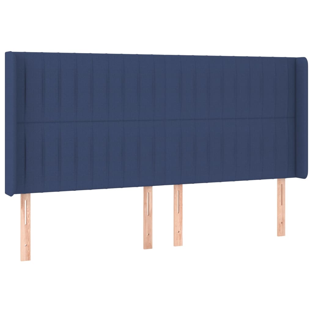 Uzglavlje s ušima plavo 163x16x118/128 cm od tkanine