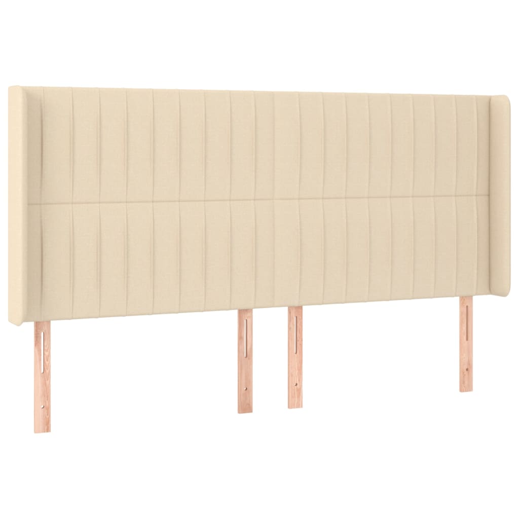 Uzglavlje s ušima krem 183x16x118/128 cm od tkanine