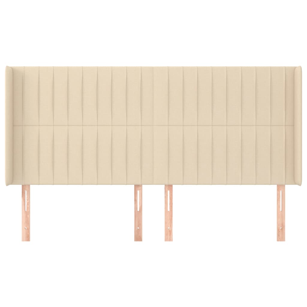 Uzglavlje s ušima krem 183x16x118/128 cm od tkanine