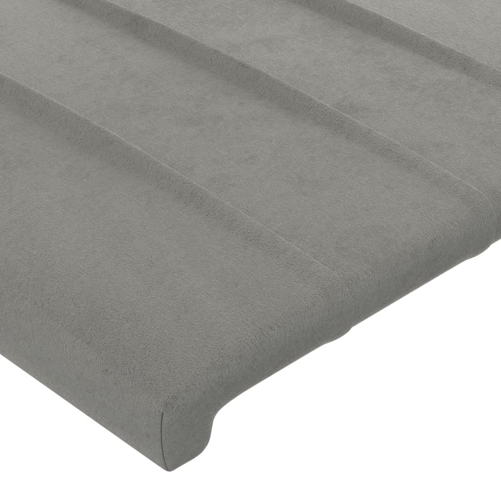Uzglavlje s ušima svjetlosivo 103x16x118/128 cm baršunasto