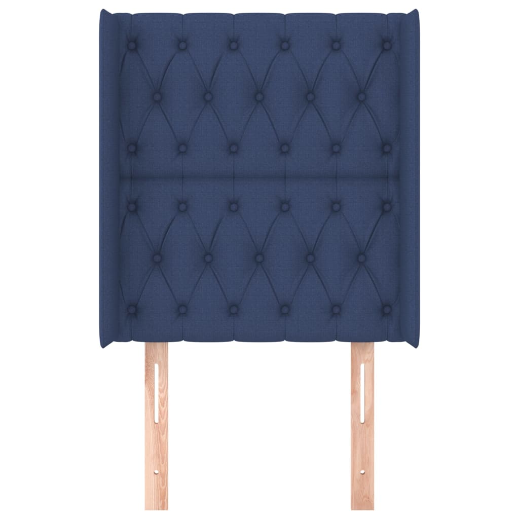 Uzglavlje s ušima plavo 83x16x118/128 cm od tkanine