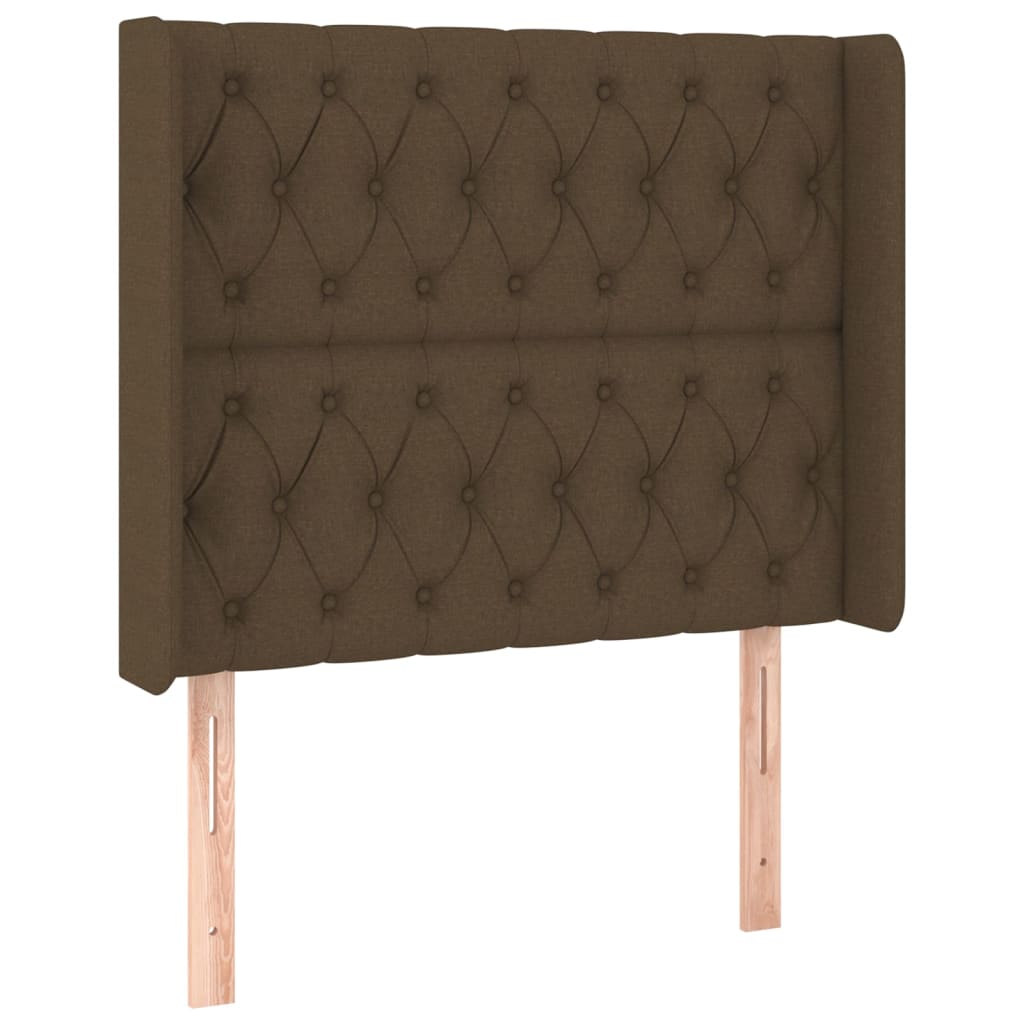 Uzglavlje s ušima tamnosmeđe 103x16x118/128 cm od tkanine