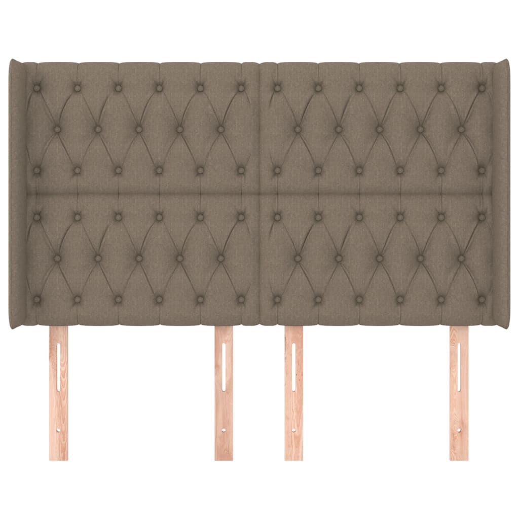 Uzglavlje s ušima smeđesivo 147x16x118/128 cm od tkanine