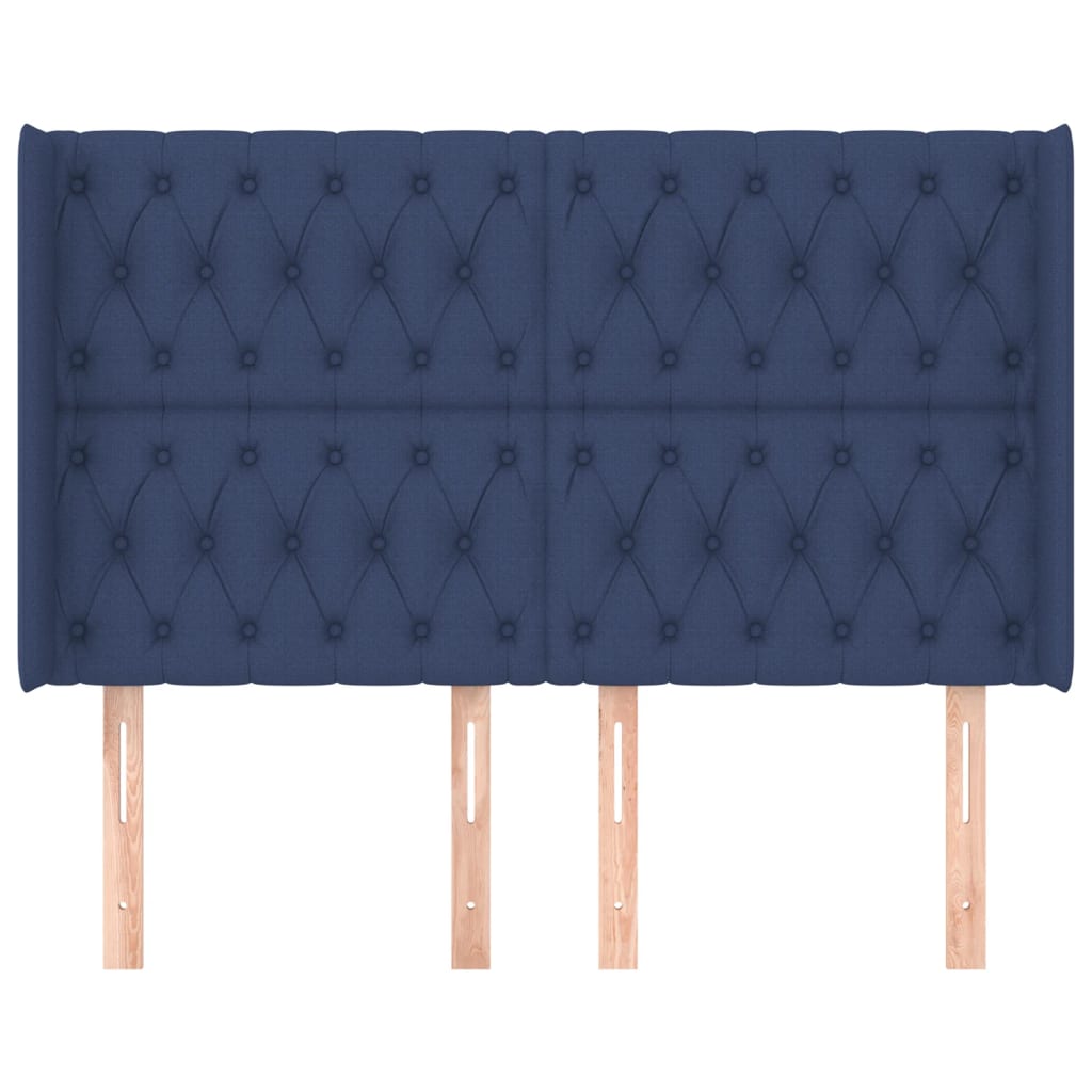 Uzglavlje s ušima plavo 163x16x118/128 cm od tkanine