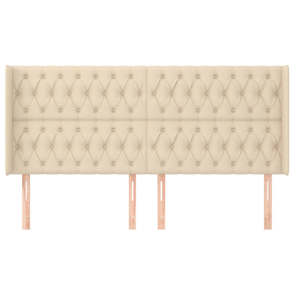 Uzglavlje s ušima krem 183x16x118/128 cm od tkanine