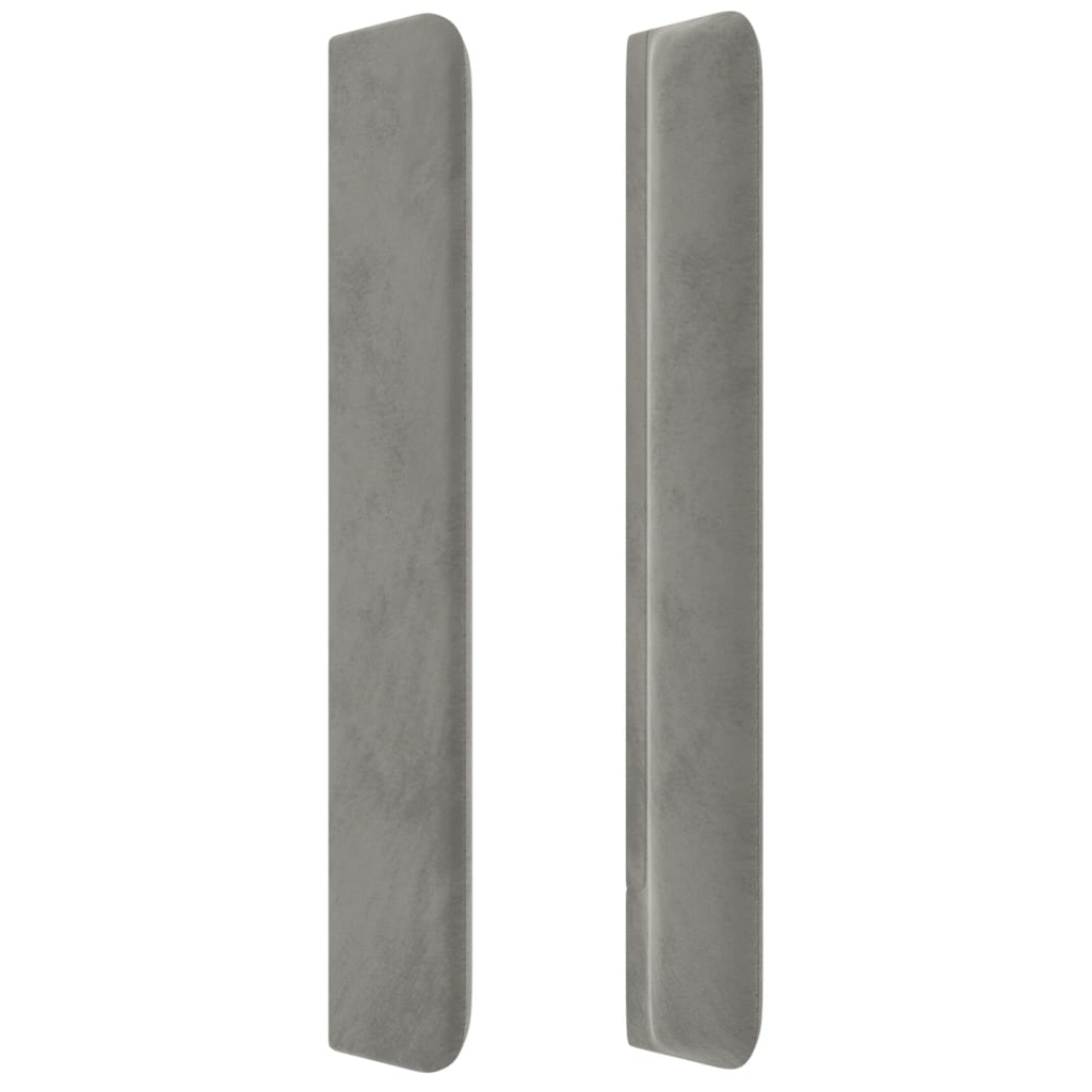 Uzglavlje s ušima svjetlosivo 183x16x118/128 cm baršunasto