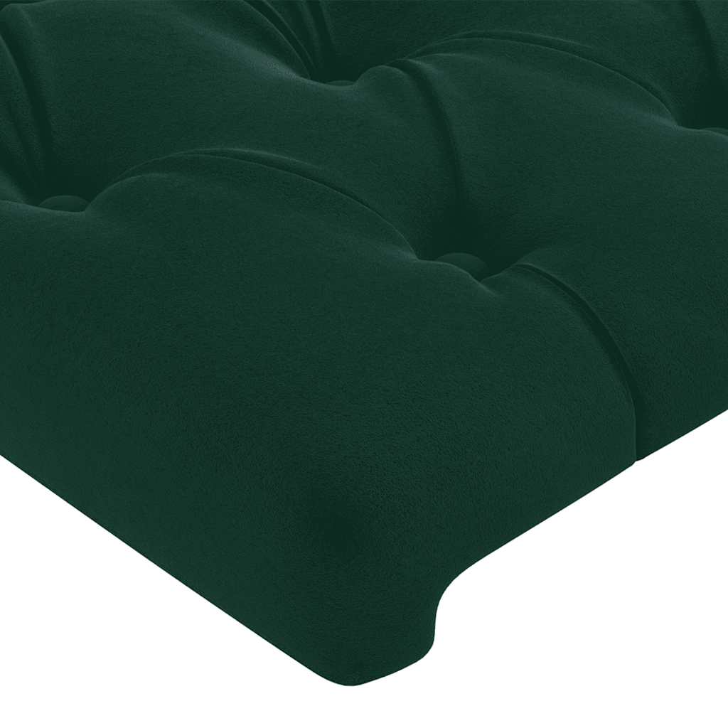 Uzglavlje s ušima tamnozeleno 203x16x118/128 cm baršunasto