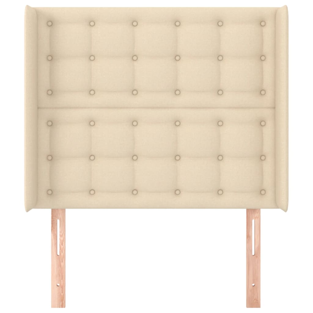 Uzglavlje s ušima krem 83x16x118/128 cm od tkanine