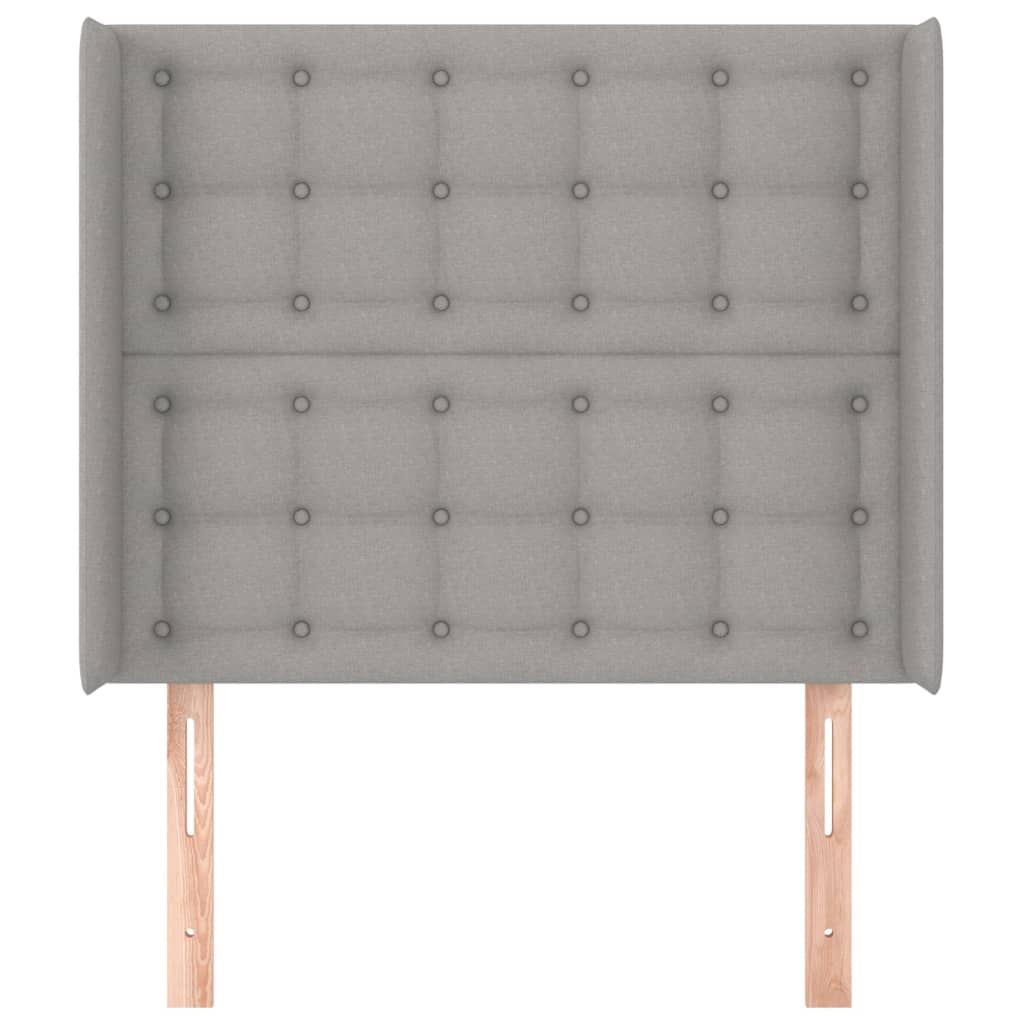 Uzglavlje s ušima svjetlosivo 93x16x118/128 cm od tkanine