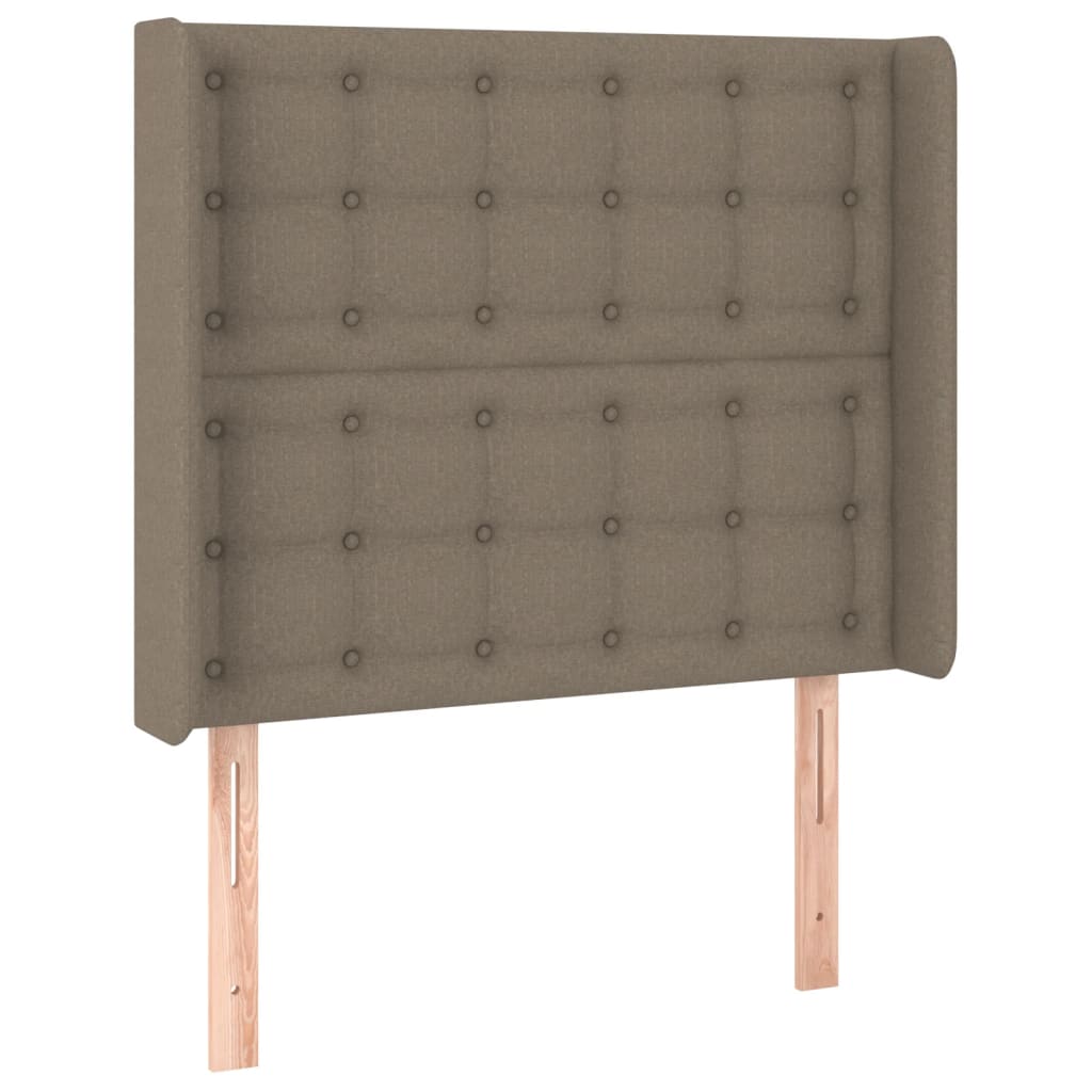 Uzglavlje s ušima smeđesivo 93x16x118/128 cm od tkanine
