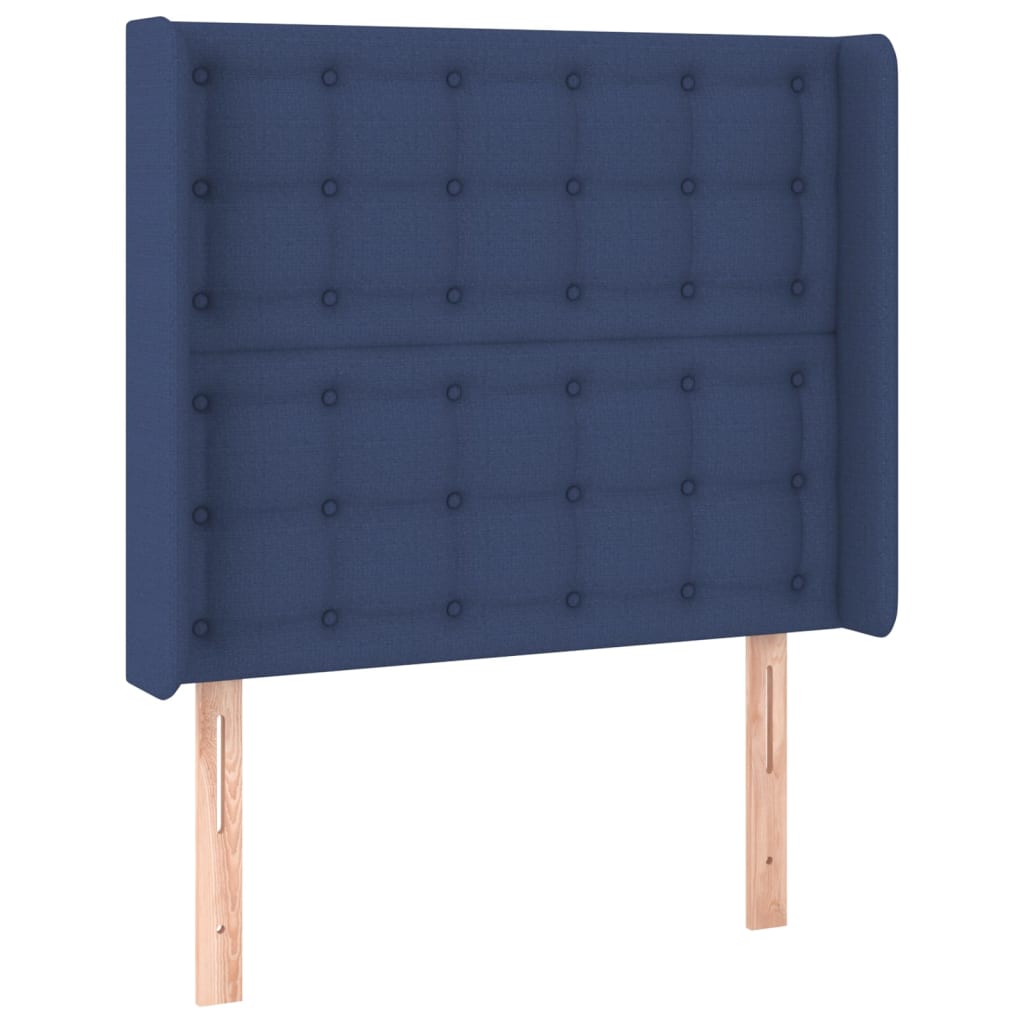 Uzglavlje s ušima plavo 103x16x118/128 cm od tkanine
