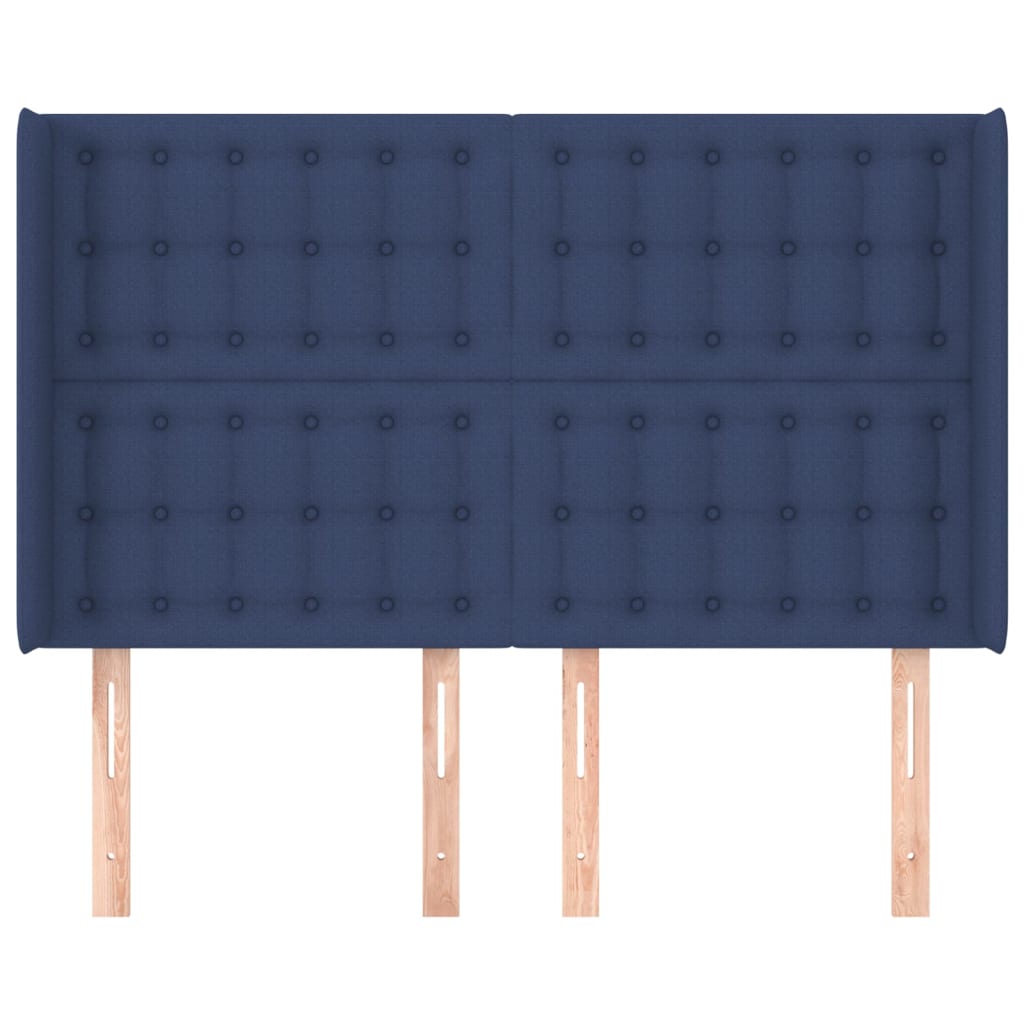 Uzglavlje s ušima plavo 147x16x118/128 cm od tkanine