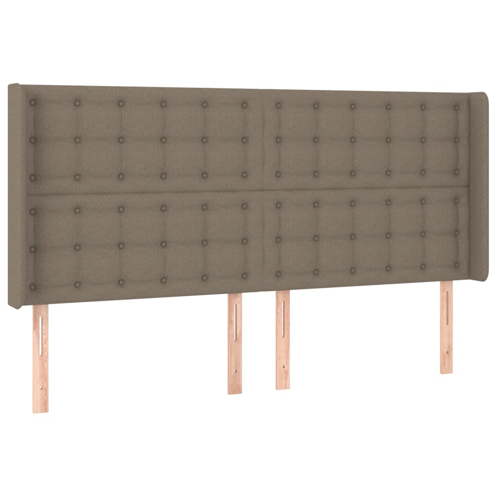 Uzglavlje s ušima smeđesivo 183x16x118/128 cm od tkanine