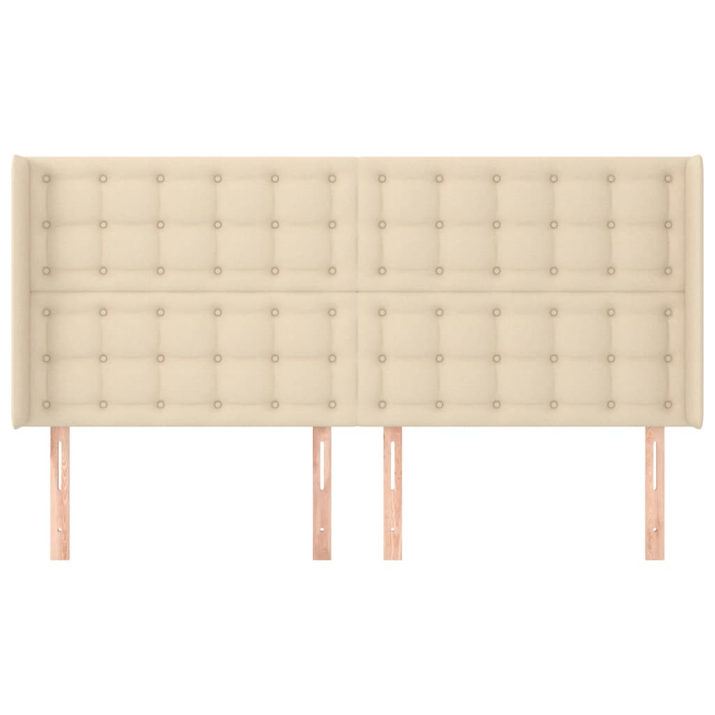 Uzglavlje s ušima krem 183x16x118/128 cm od tkanine