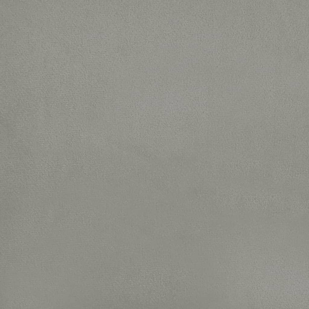 Uzglavlje s ušima svjetlosivo 203x16x118/128 cm baršunasto