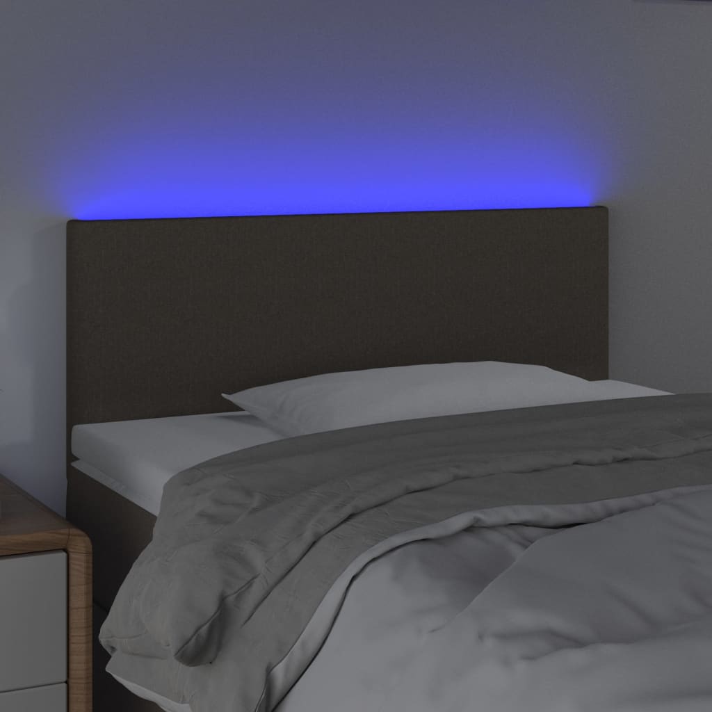 LED uzglavlje smeđesivo 90x5x78/88 cm od tkanine