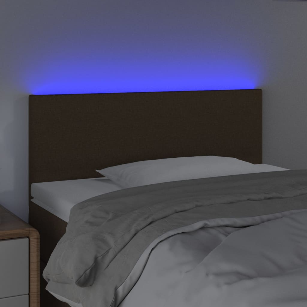 LED uzglavlje tamnosmeđe 100x5x78/88 cm od tkanine