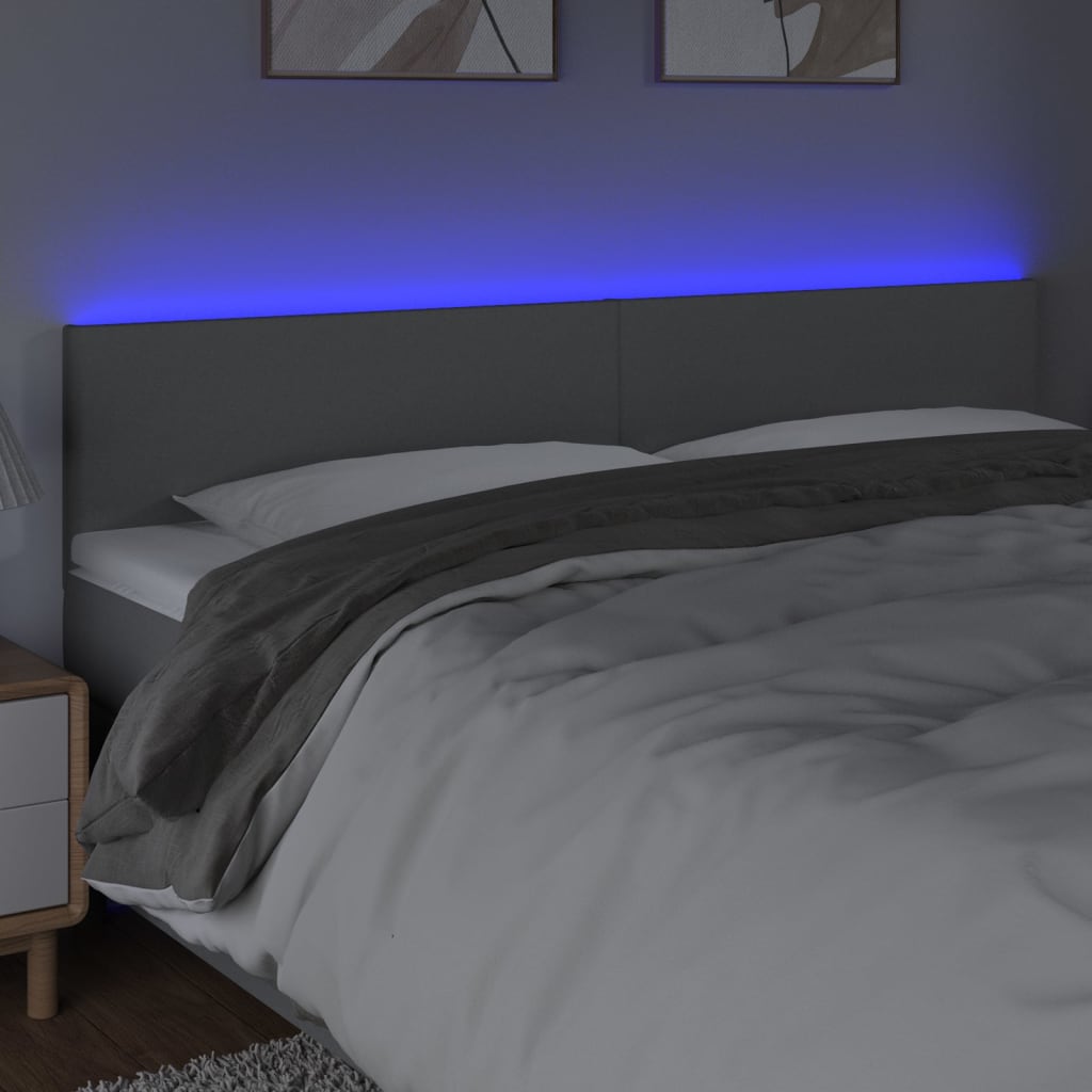 LED uzglavlje svjetlosivo 160x5x78/88 cm od tkanine