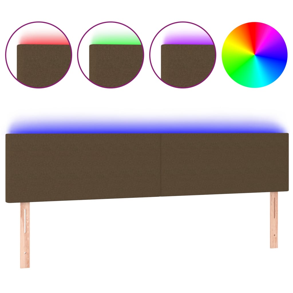 LED uzglavlje tamnosmeđe 180x5x78/88 cm od tkanine