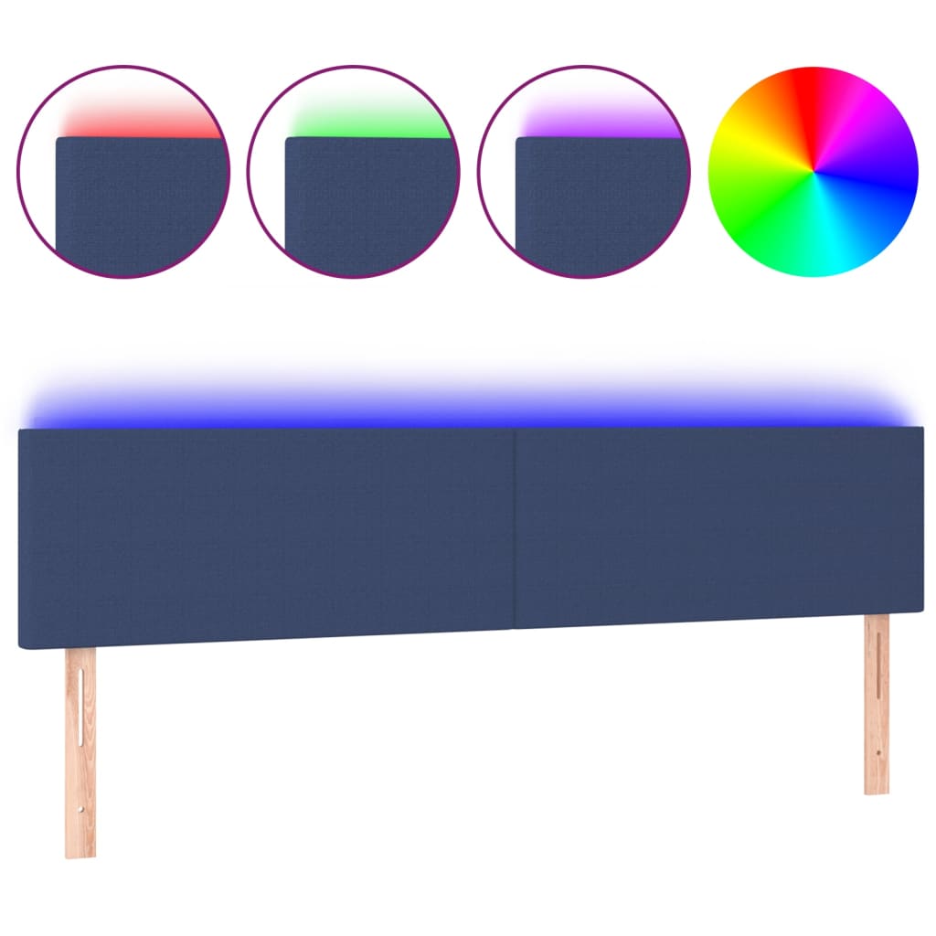 LED uzglavlje plavo 200x5x78/88 cm od tkanine