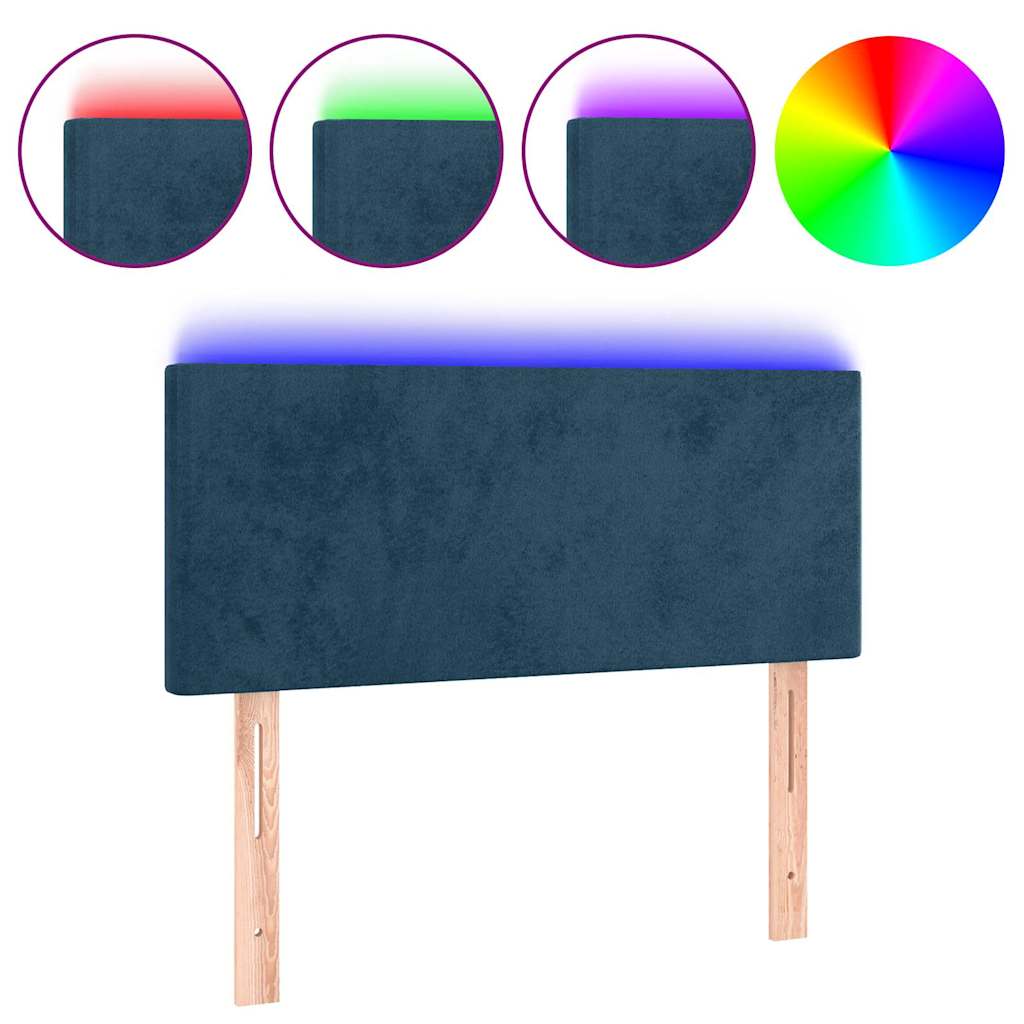 LED uzglavlje tamnoplavo 80 x 5 x 78/88 cm baršunasto