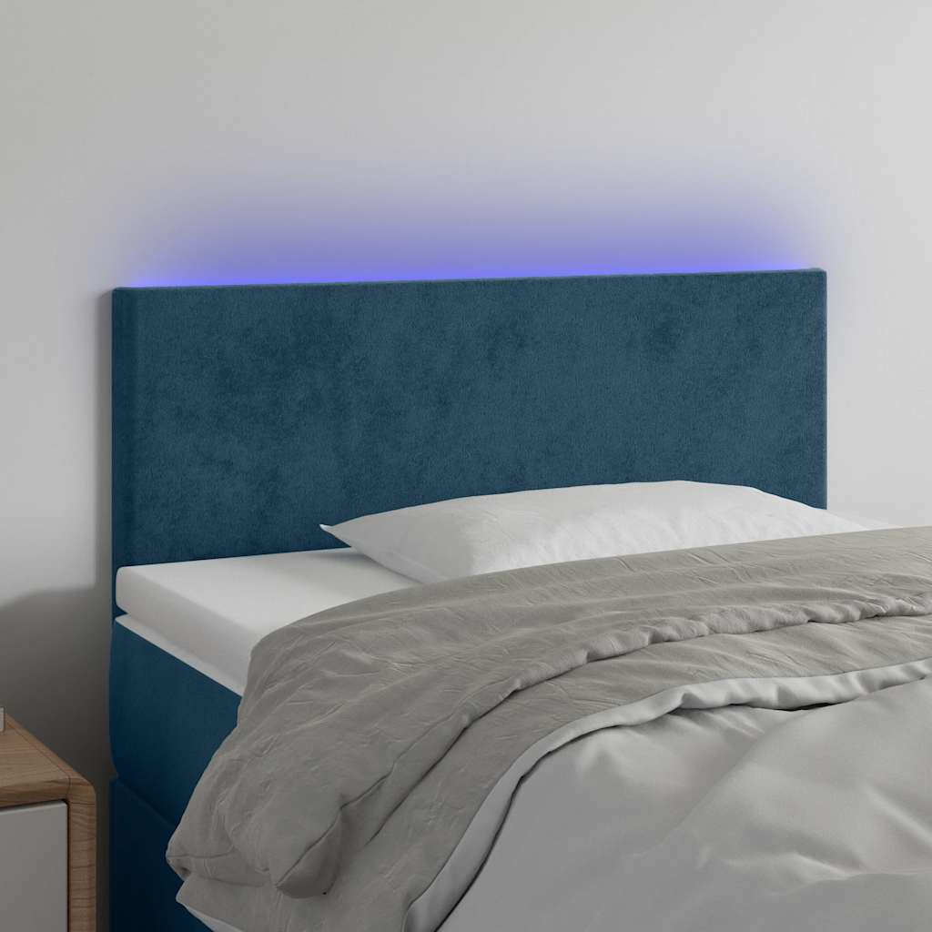 LED uzglavlje tamnoplavo 80 x 5 x 78/88 cm baršunasto