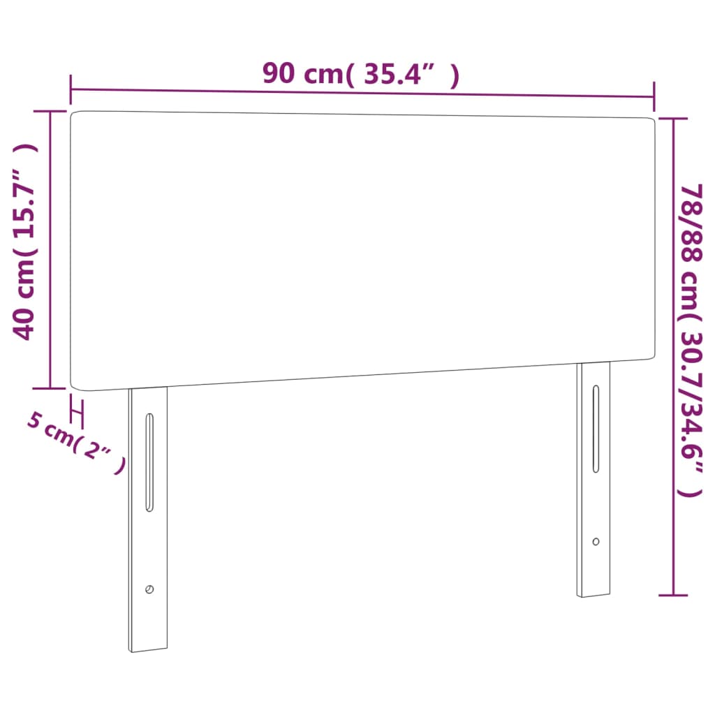 LED uzglavlje crno 90x5x78/88 cm baršunasto