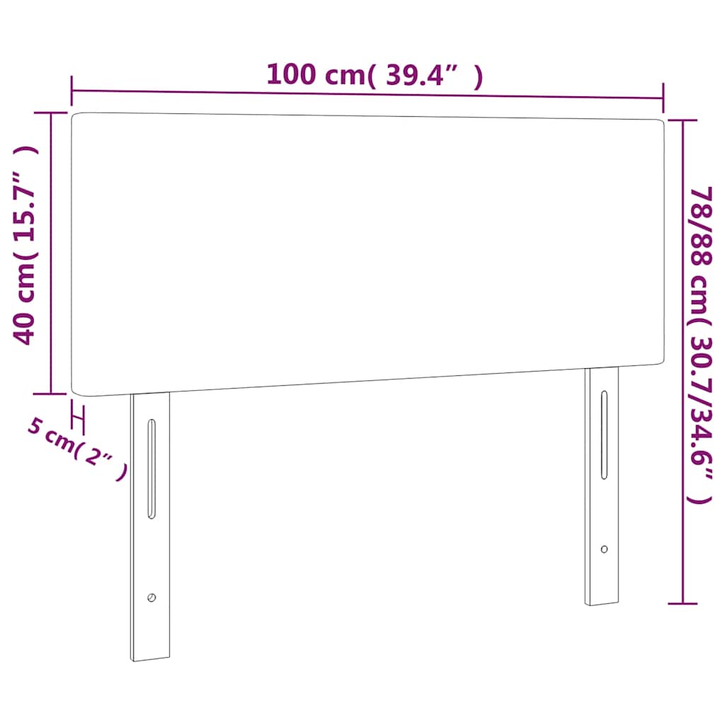 LED uzglavlje tamnoplavo 100x5x78/88 cm baršunasto