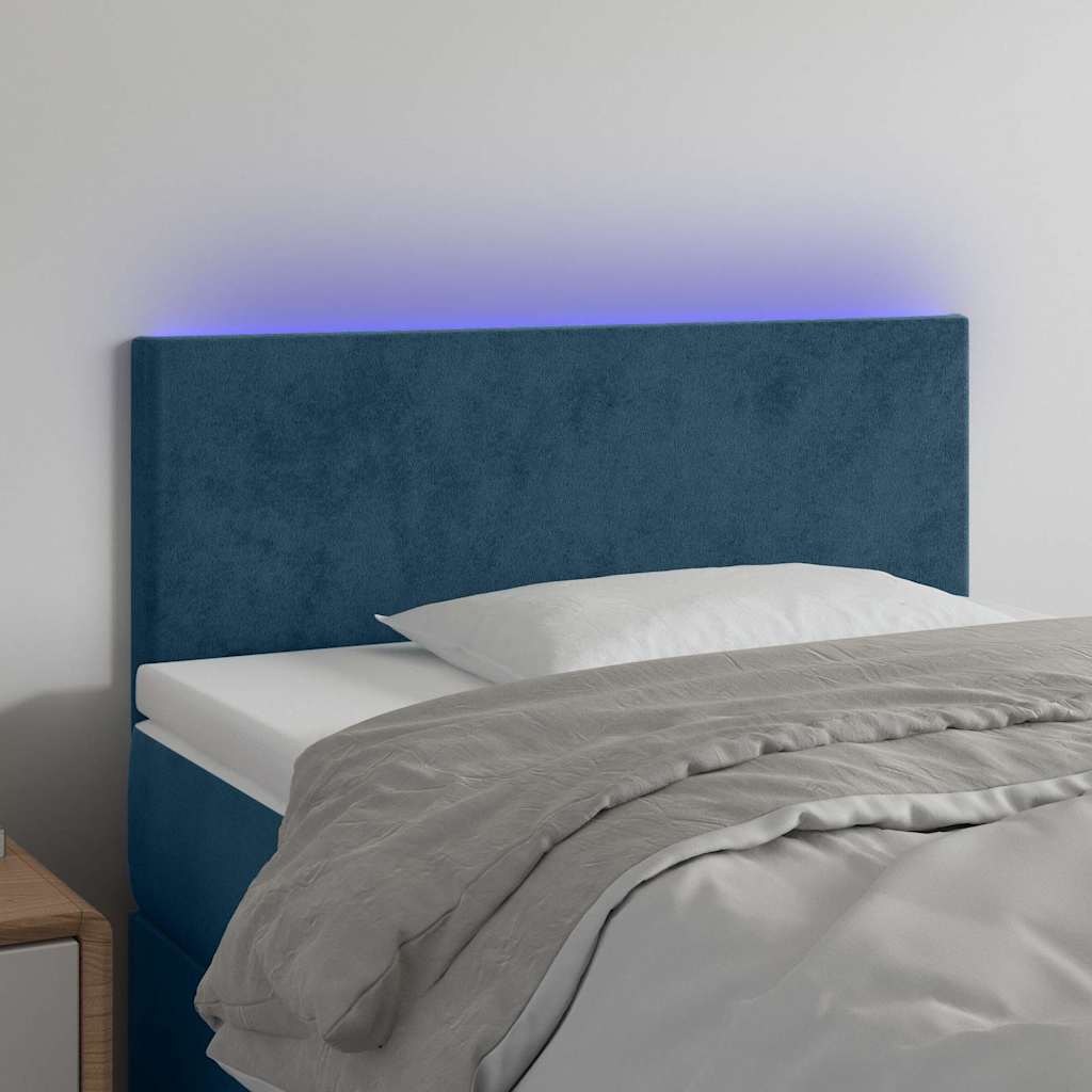 LED uzglavlje tamnoplavo 100x5x78/88 cm baršunasto