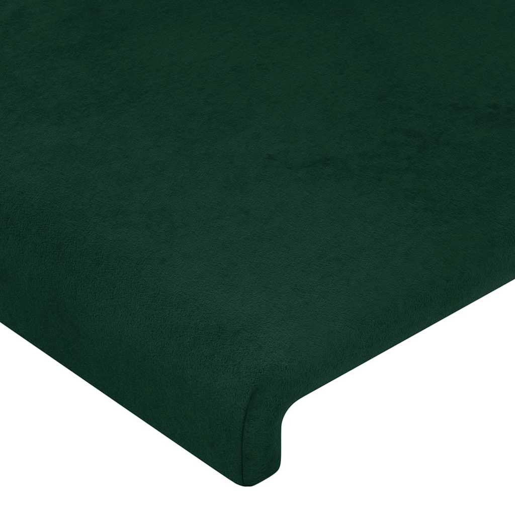 LED uzglavlje tamnozeleno 144x5x78/88 cm baršunasto