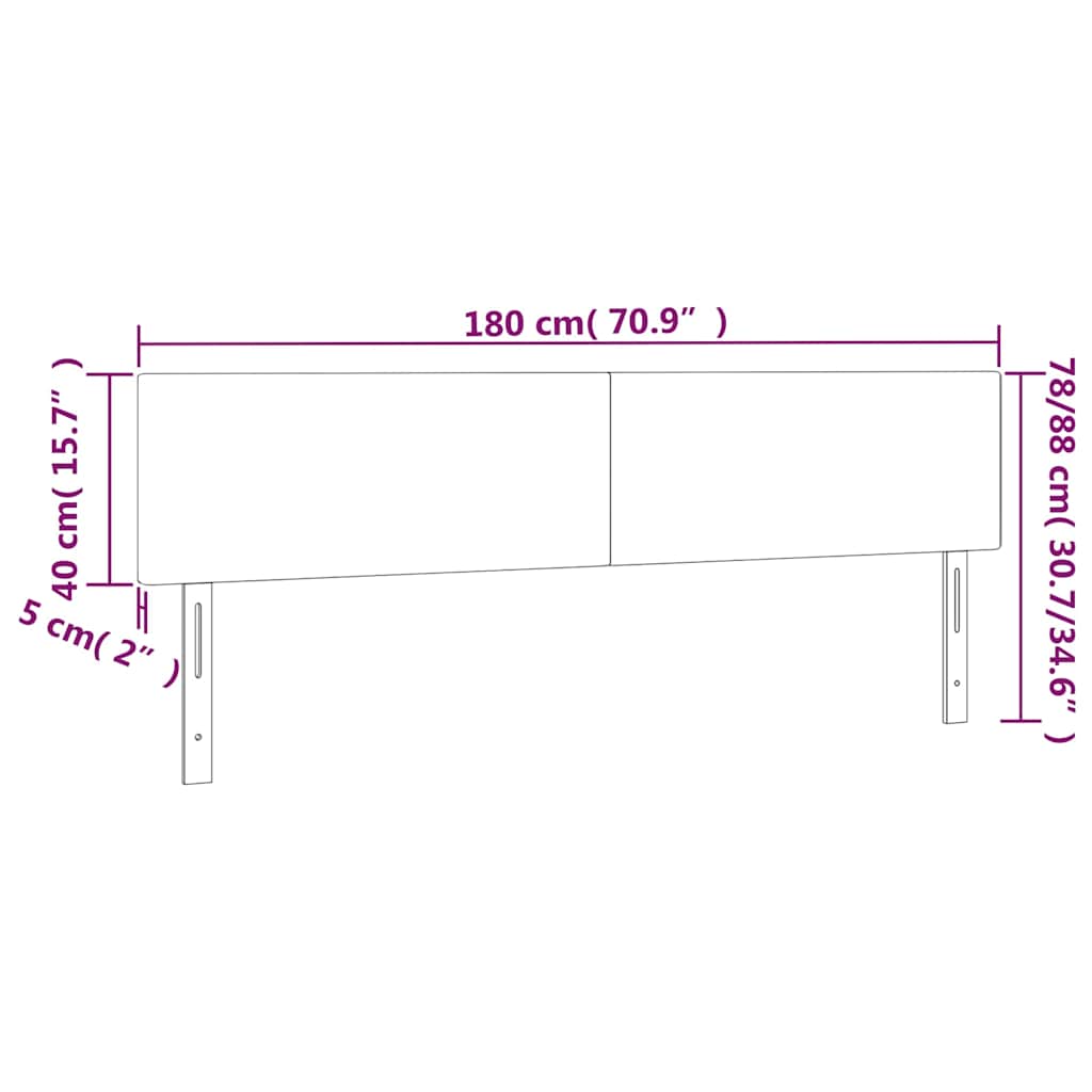 LED uzglavlje tamnozeleno 180x5x78/88 cm baršunasto