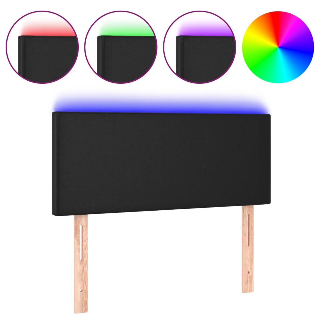 LED uzglavlje crno 80 x 5 x 78/88 cm od umjetne kože