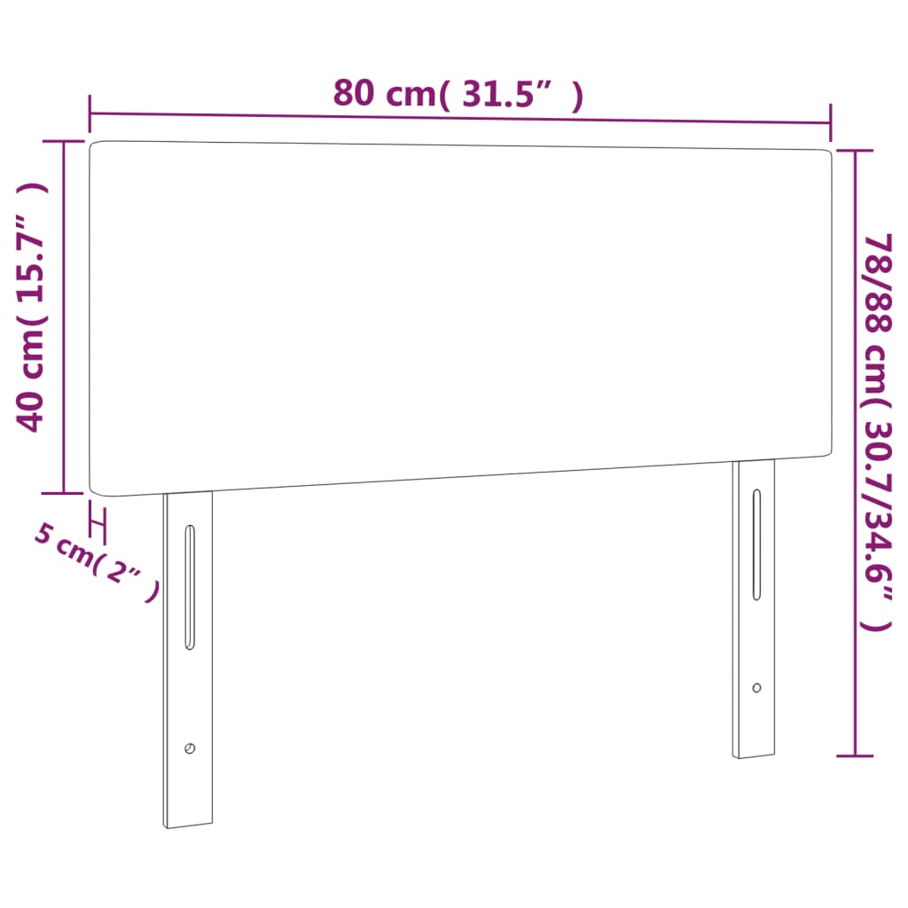 LED uzglavlje sivo 80 x 5 x 78/88 cm od umjetne kože