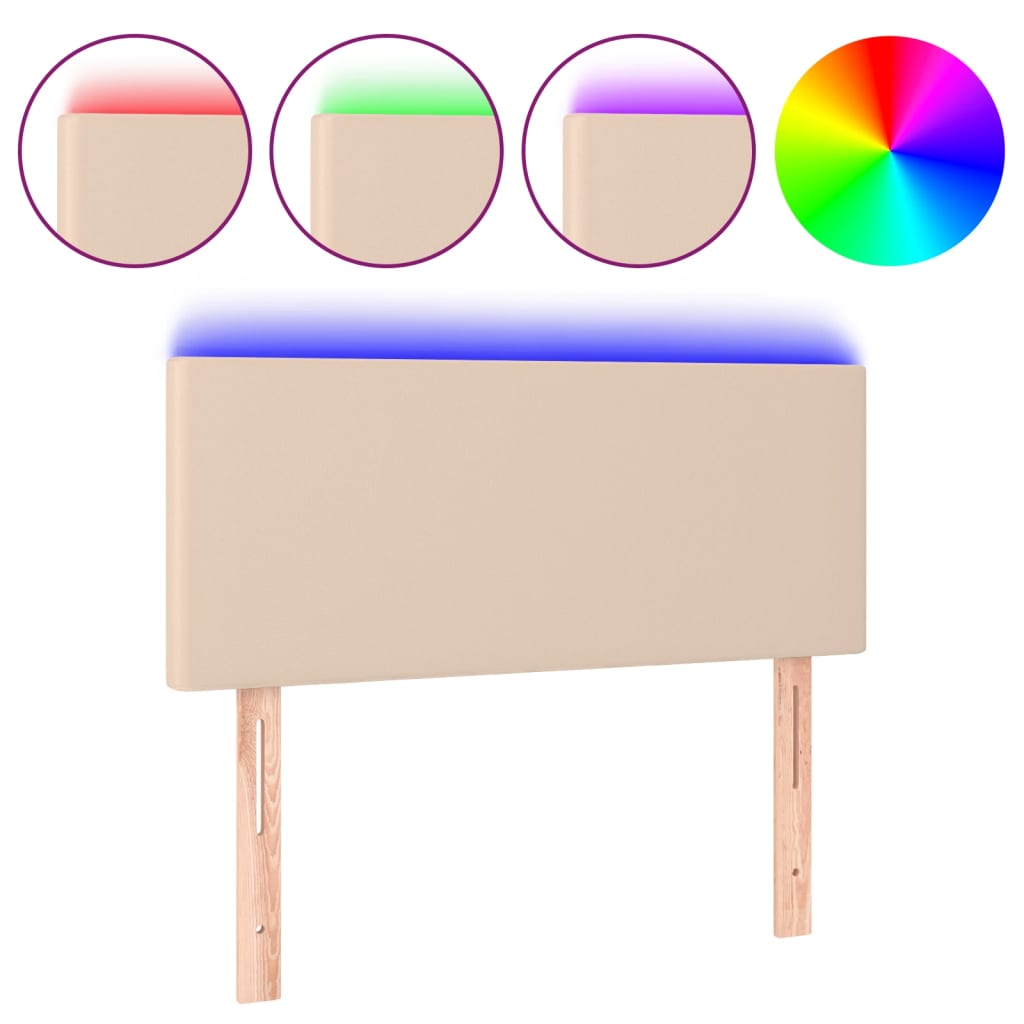 LED uzglavlje boja cappuccina 80 x 5 x 78/88 cm od umjetne kože