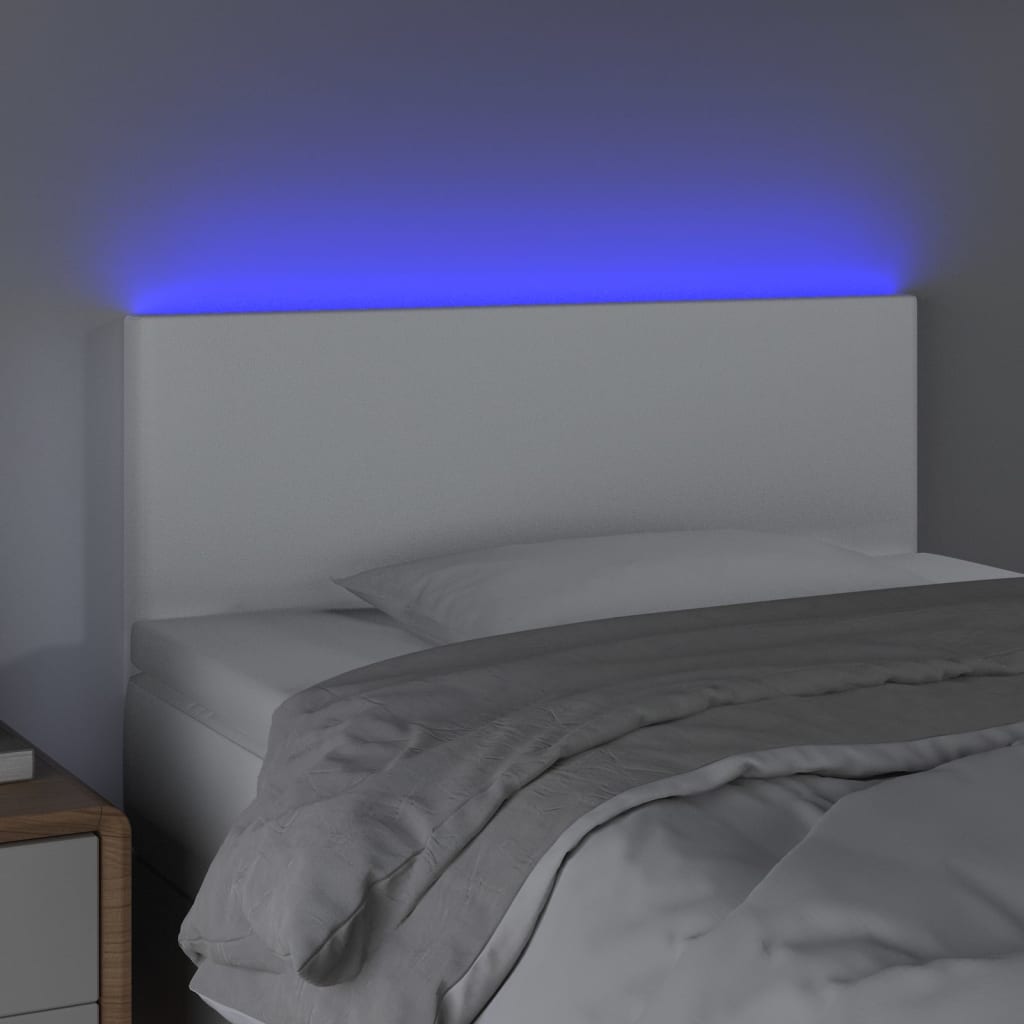 LED uzglavlje bijelo 90 x 5 x 78/88 cm od umjetne kože