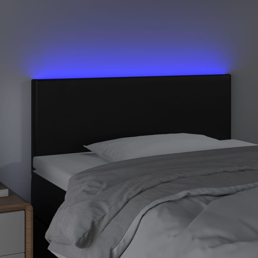LED uzglavlje crno 100 x 5 x 78/88 cm od umjetne kože