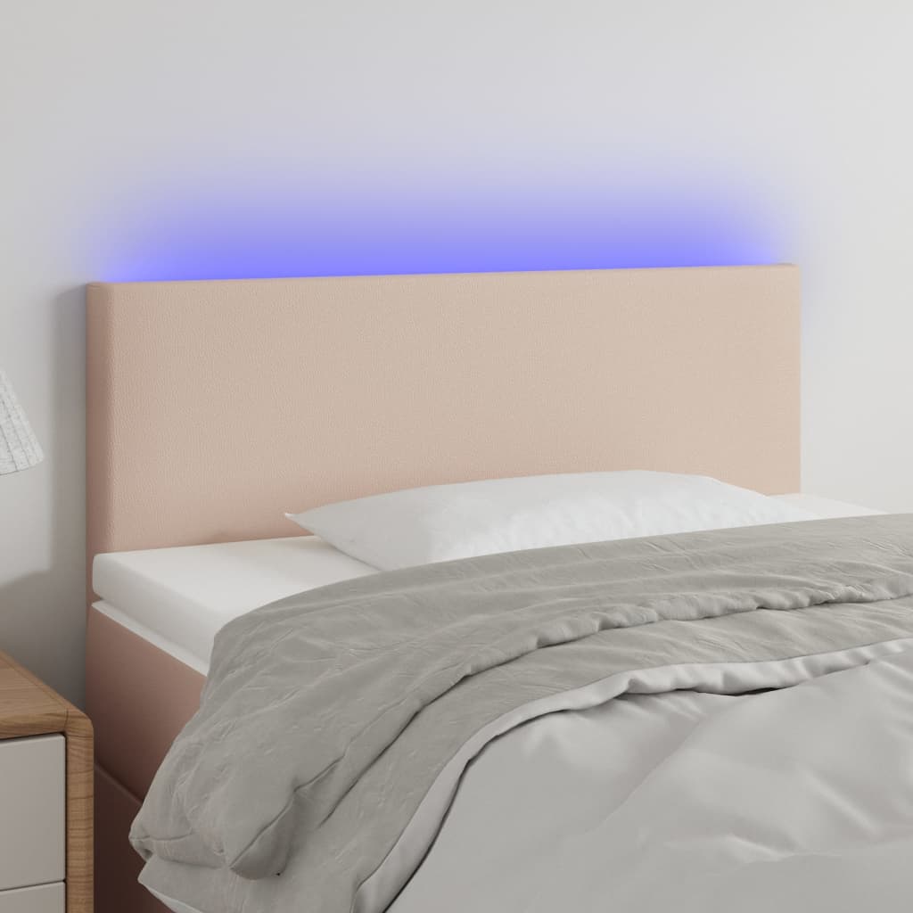 LED uzglavlje boja cappuccina 100 x 5 x 78/88cm od umjetne kože