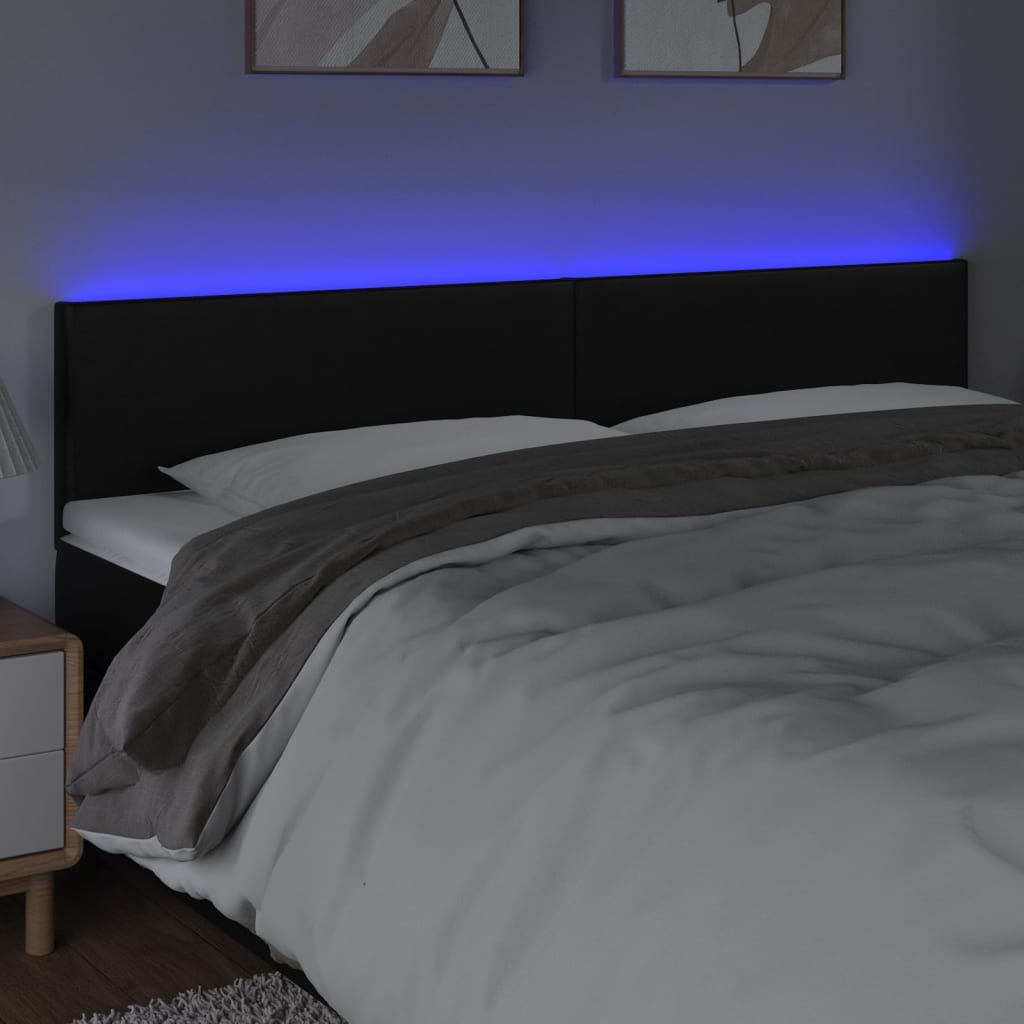 LED uzglavlje crno 160 x 5 x 78/88 cm od umjetne kože