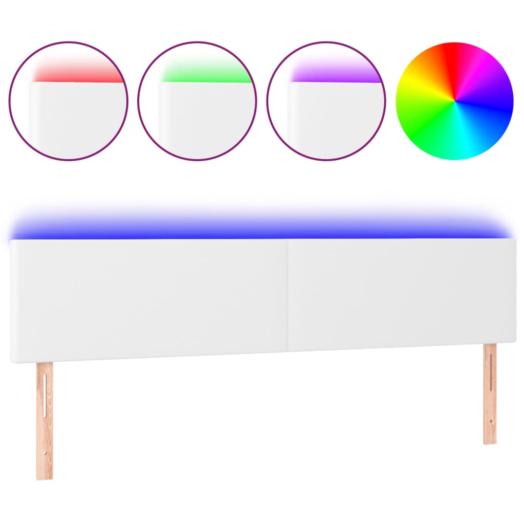 LED uzglavlje bijelo 160 x 5 x 78/88 cm od umjetne kože