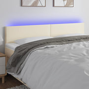 LED uzglavlje krem 160 x 5 x 78/88 cm od umjetne kože