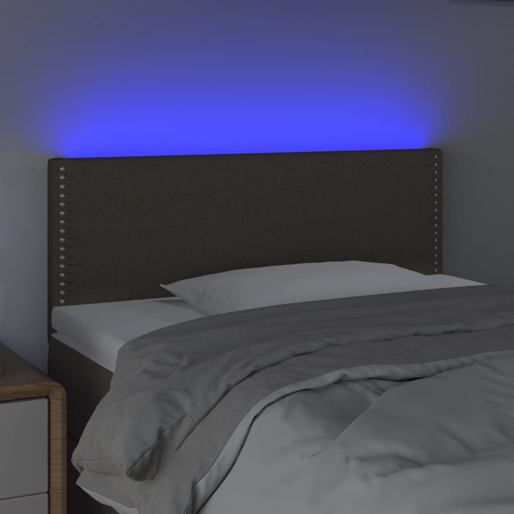 LED uzglavlje smeđesivo 90x5x78/88 cm od tkanine