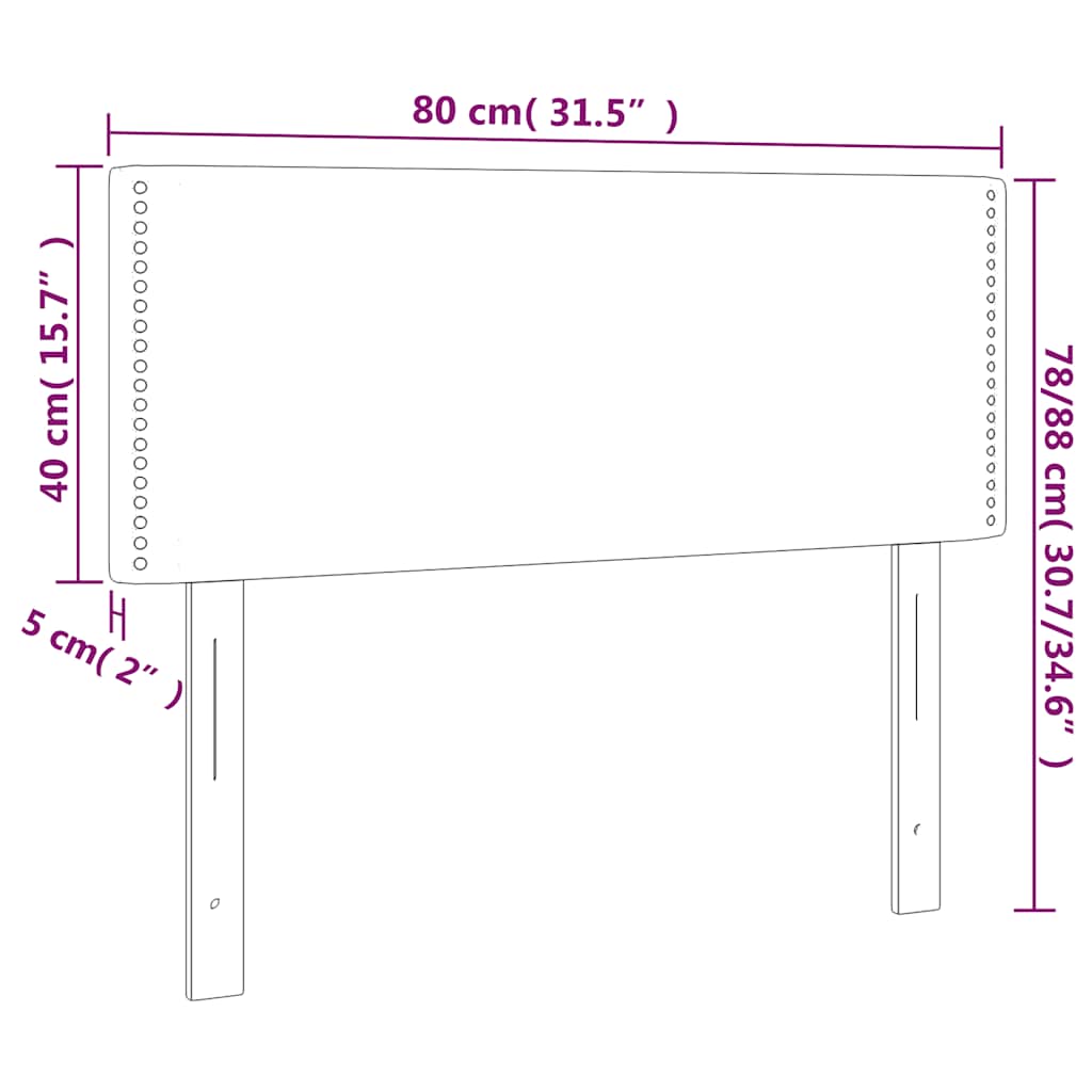 LED uzglavlje tamnozeleno 80 x 5 x 78/88 cm baršunasto