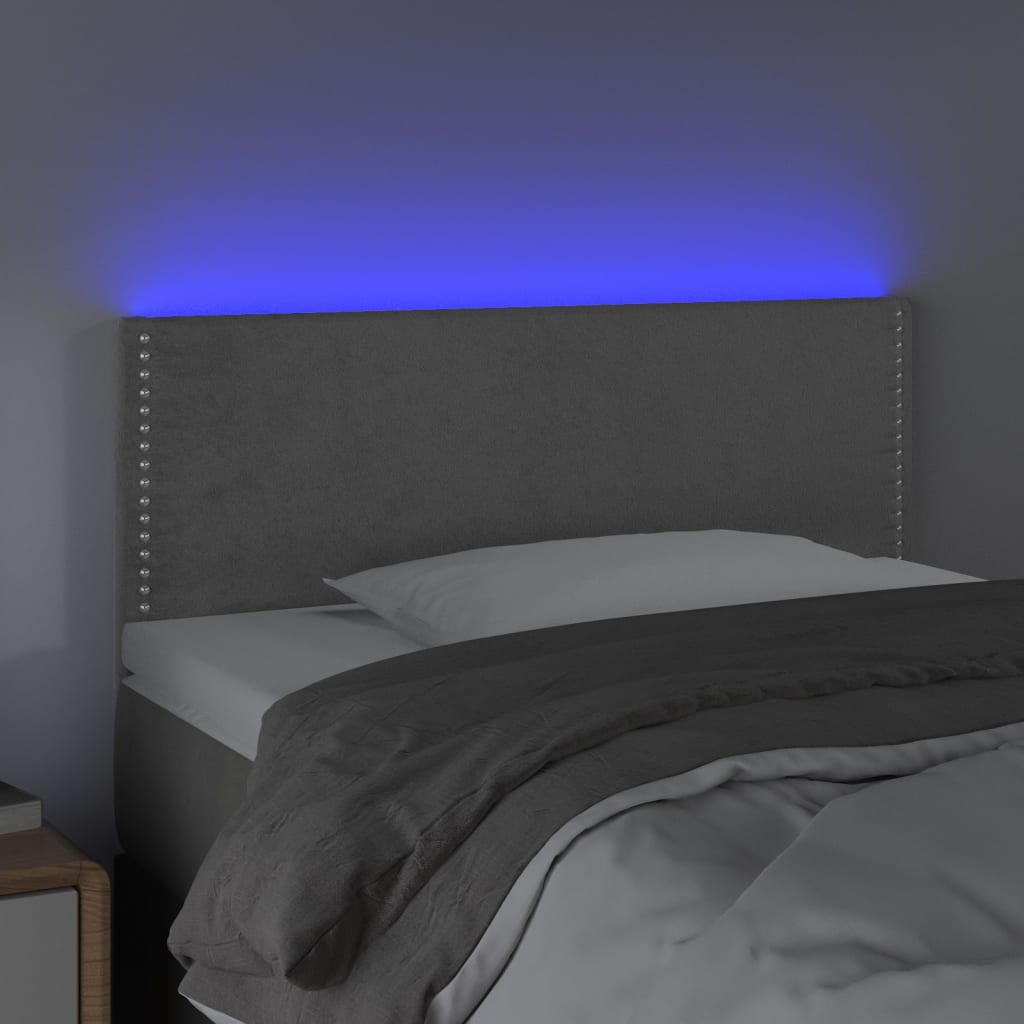 LED uzglavlje svjetlosivo 100x5x78/88 cm baršunasto