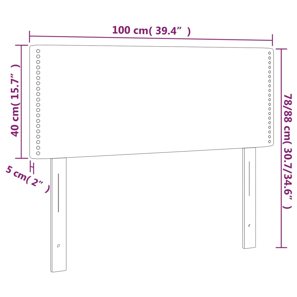 LED uzglavlje svjetlosivo 100x5x78/88 cm baršunasto