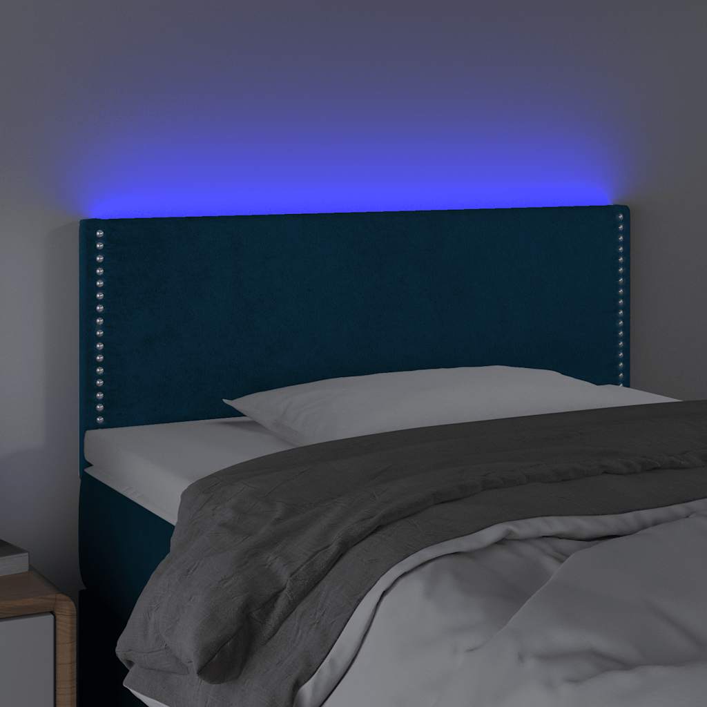 LED uzglavlje tamnoplavo 100x5x78/88 cm baršunasto