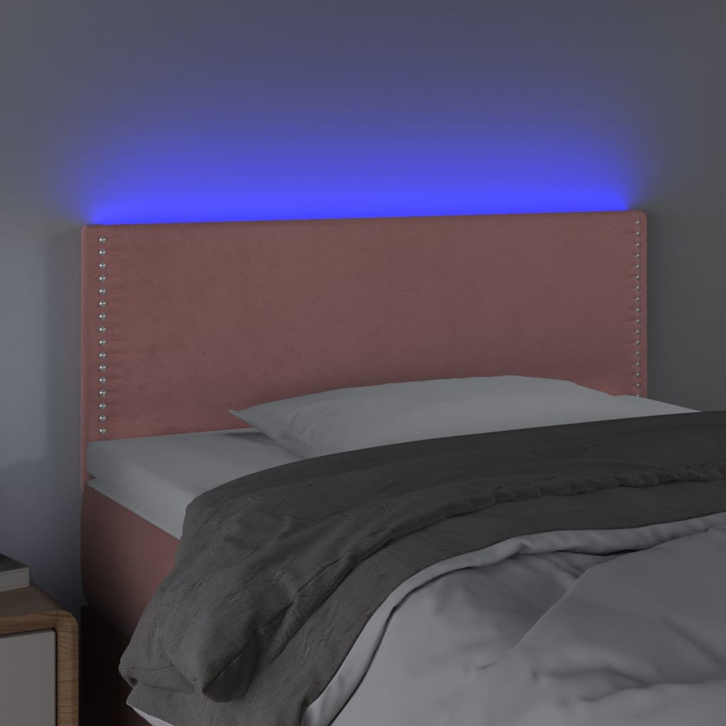 LED uzglavlje ružičasto 100x5x78/88 cm baršunasto